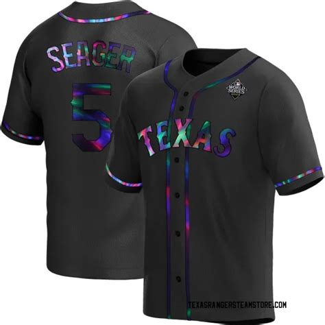 Texas Rangers Corey Seager Official Black Holographic Replica Youth Alternate 2023 World Series ...