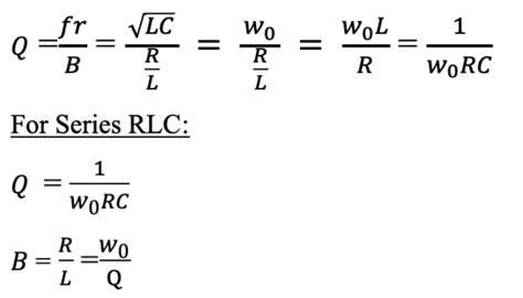 Transfer Function, Bandwidth and Quality Factor in RLC circuits - Rahsoft