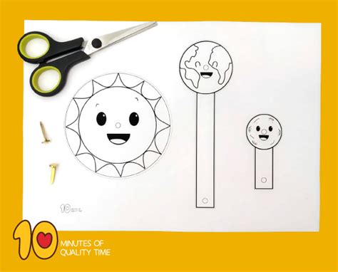 Sun Earth and Moon Craft – 10 Minutes of Quality Time