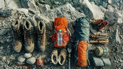 Premium Photo | Hiking adventure gear set aig