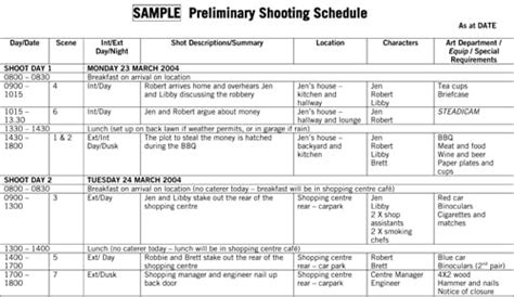 5+ Shooting Schedule Templates - Word Excel Templates