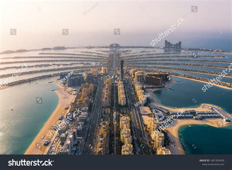 Aerial Panoramic View Palm Jumeirah During Stock Photo 1681365439 ...