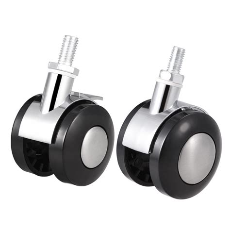 Office Chair Casters 1.5 inch M8x15 Threaded Stem Swivel 2pcs with ...