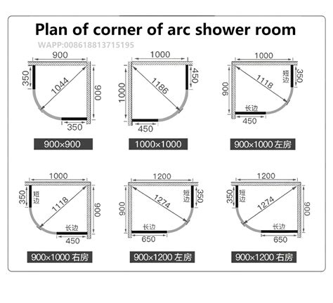 Wholesale V262 Curved Black Frame Bathroom Corner Shower Room 8mm Slide ...