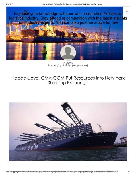 Hapag Lloyd Container Tracking - Shippingexchange by Shipping Service ...