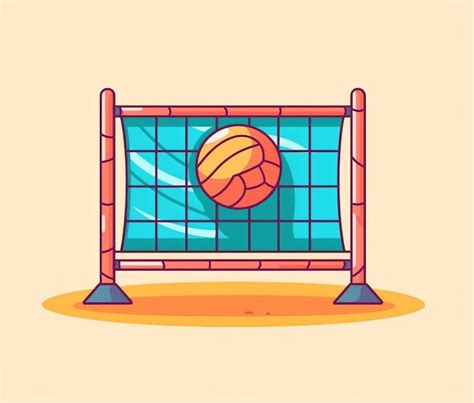 Premium AI Image | Volleyball ball in a net vector art illustration