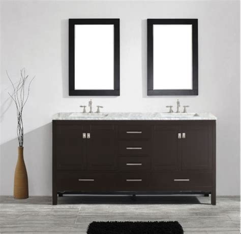 Eviva EVVN412-84ES Aberdeen 84 Inch Transitional Bathroom Vanity with White Carrera Countertop ...