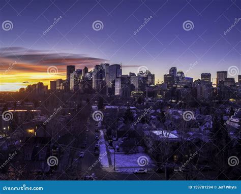 Calgary`s Skyline on a Cold Winter Day Stock Photo - Image of panorama ...