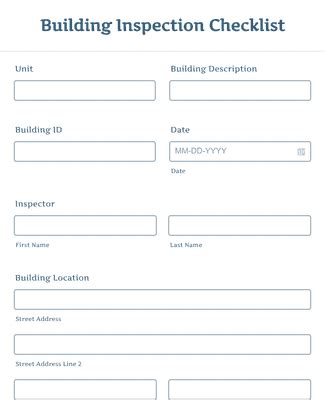 Building Inspection Checklist Form Template | Jotform