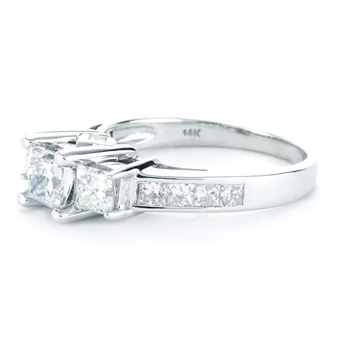 Princess Cut Three Stone Engagement Ring 2 CTTW In White Gold | New ...