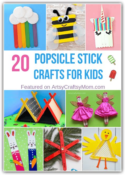 20 Simple Popsicle Stick Crafts for Kids to Make and Play