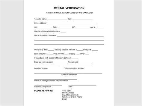 Rental Verification Letter Template, Rental Verification Letter, Rental ...