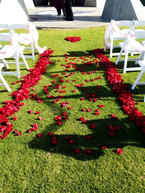 Made this rose petals aisle at my friends wedding! There's a big heart ...