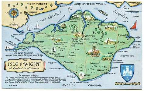 Postcard map of the isle of wight – Artofit