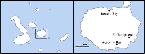 Map of Galápagos and Santa Cruz Island, showing the three locations... | Download Scientific Diagram