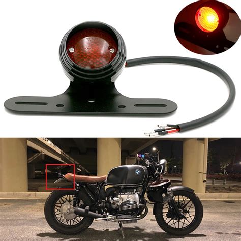 Universal Motorcycle 12V LED Retro Red Rear Brake Taillight Motorcycle ...