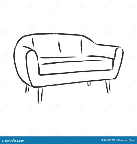 Sofa Outline Icon. Couch Silhouette. Furniture for Living Room. Vector Illustration. Sofa Vector ...