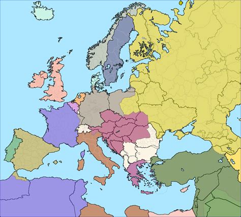 Modern European borders superimposed over Europe... - Maps on the Web