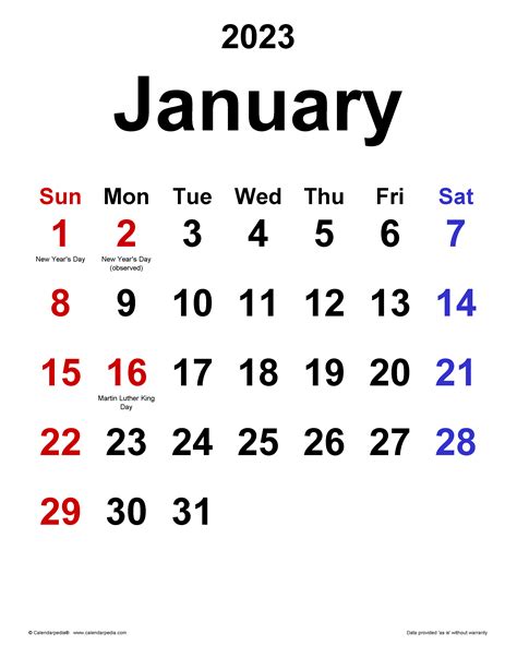 january 2023 calendar free printable calendar - january 2023 calendar ...