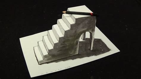 Artistic 3D Illusion - Awesome 3D Drawing Simple Stairs - YouTube