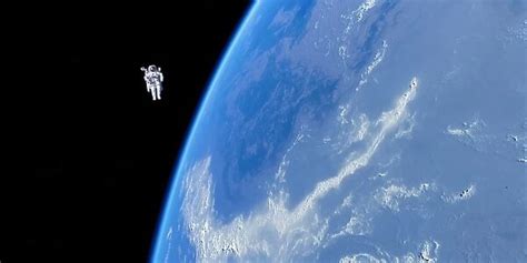 Spacewalk. Astronaut in a Manned Maneuvering Unit (MMU)