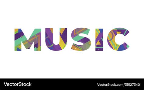 Music concept retro colorful word art Royalty Free Vector