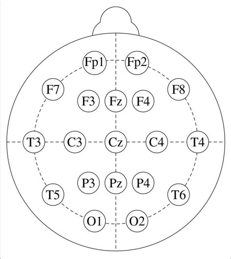 | Standard 10-20 EEG setup, that consists of 19 channels: Fp1, Fp2, F7,... | Download Scientific ...