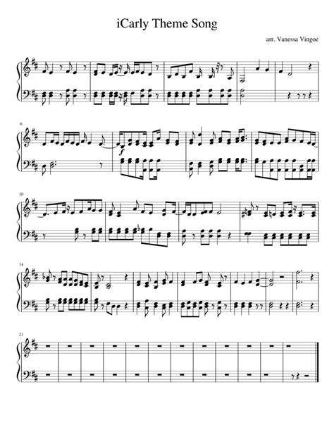 ICarly Theme Song Sheet music for Piano (Solo) | Musescore.com