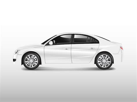 Free Vector | White sedan car isolated on white vector