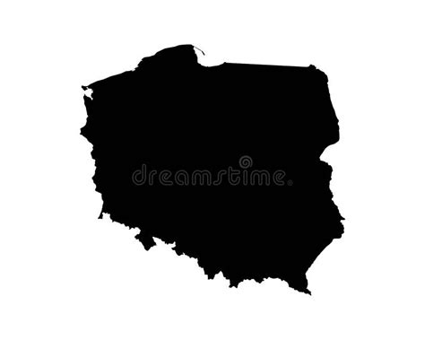 Poland Map. Polish Country Map. Black and White Pole National Nation ...