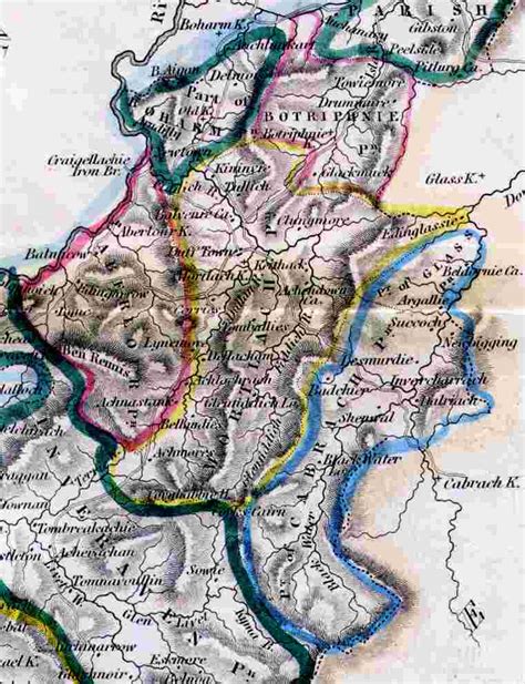 GENUKI: NSA 1845 map of the parishes of Banffshire - Mid section, Banffshire