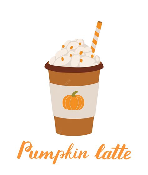 Premium Vector | Pumpkin spice latte in paper cup flat vector illustration autumn coffee to go ...