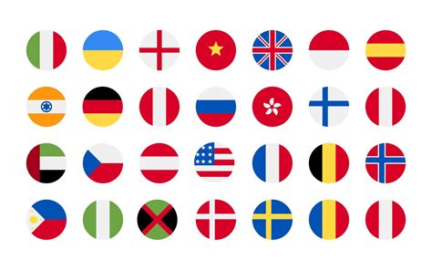 country flag icon in the world 5185897 Vector Art at Vecteezy