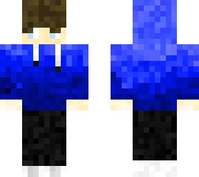 blue hoodie brown hair jeans black shoes white vanda | Minecraft Skins