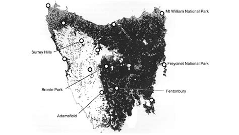 Distribution of Tasmanian devils represented as the probability of... | Download Scientific Diagram