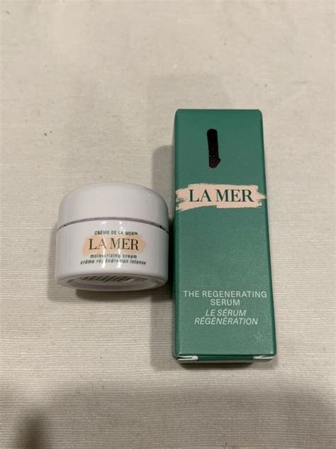 New La Mer Skincare Set includes the regenerating serum .10 ounce and moisturizing cream 0.12 ...