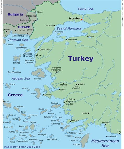 Map Of Turkey Aegean Coast - Europe Capital Map