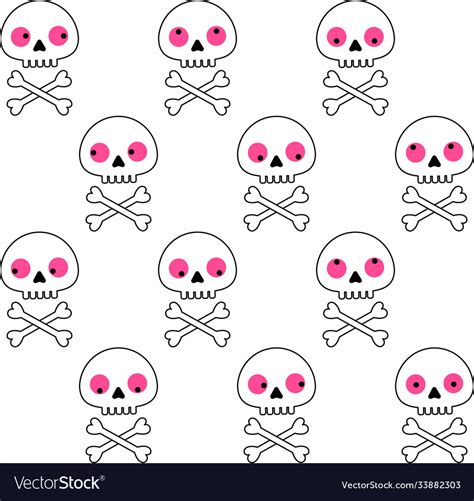 Seamless pattern with human skull and bones Vector Image