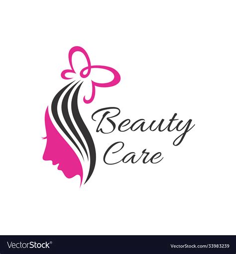 Woman beauty care logo Royalty Free Vector Image