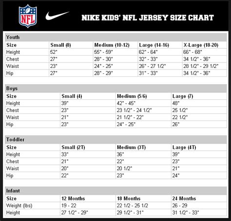 Nfl Jersey Size Chart | amulette