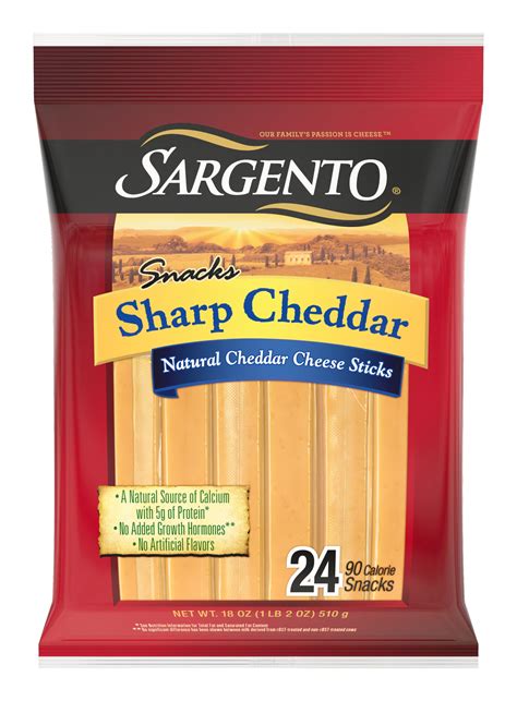 Sargento Sharp Cheddar Cheese Sticks, 18 Oz., 24 Count - Walmart.com