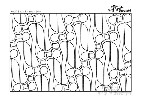 Lembar Mewarnai Motif batik Parang | Warna, Batik, Pola