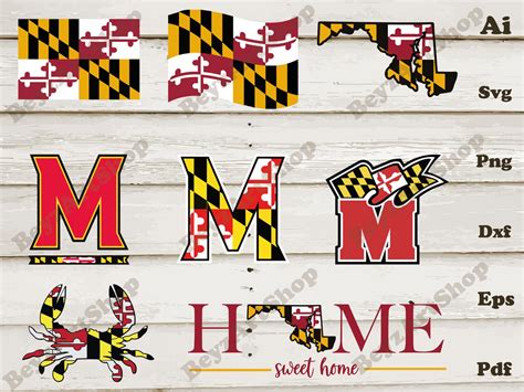 Maryland Svg, Maryland State Clipart, Maryland State Silhouette, Maryland Outline, Maryland Flag ...