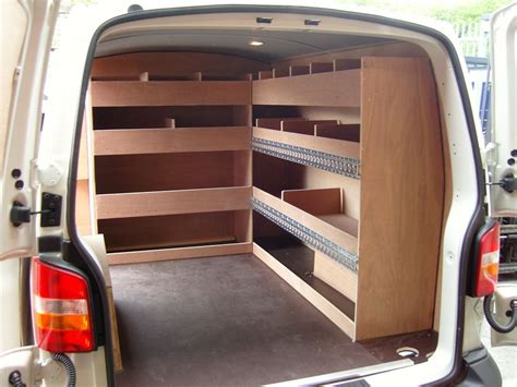 VW T5 SWB - Bulkhead and offside shelving with loadlok to secure cargo ...