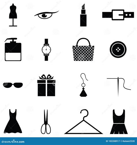 Fashion icon set stock vector. Illustration of accessories - 102208917