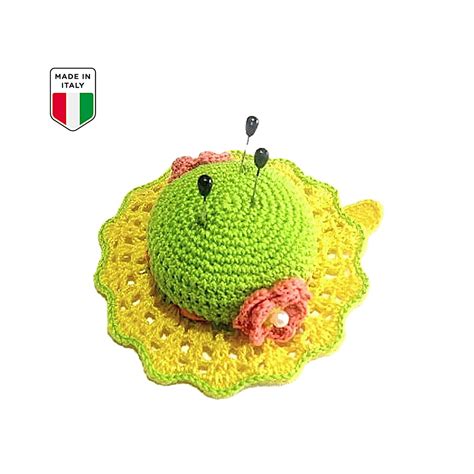 Green and Yellow Crochet Hat Pincushion in Cotton 4.3 Inc 11 - Etsy