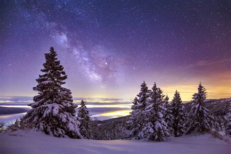 Wallpaper Of Milky Way, Sky, Snow, Starry, Sky Stars, - Milky Way Winter Night Sky - 1920x1280 ...