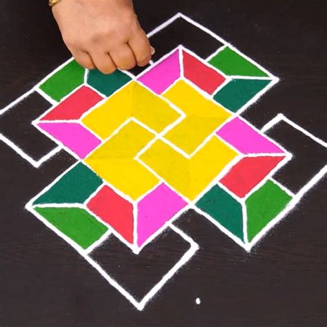 Simple Rangoli Designs With Dots | Kolam designs by GJ | Simple and ...