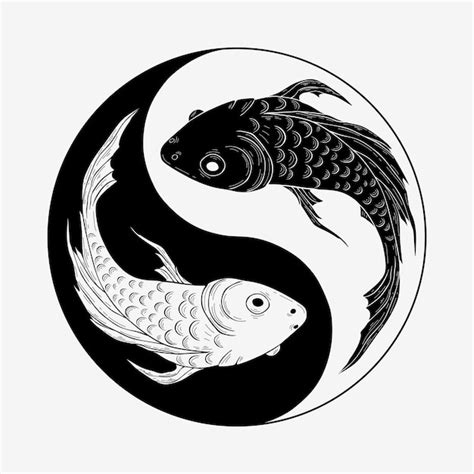 Premium Vector | Yin Yang symbol with Koi fish vector illustration