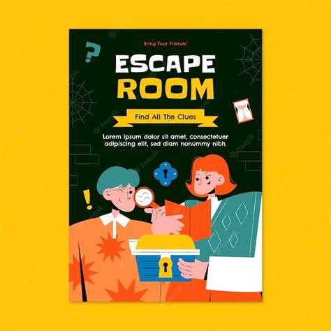 Premium Vector | Hand drawn escape room poster